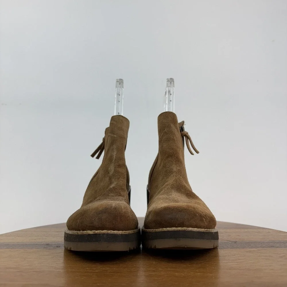 Womens Sofft Emeline Waterproof Brown Leather Wedge Ankle Booties Size 8‎ M GUC